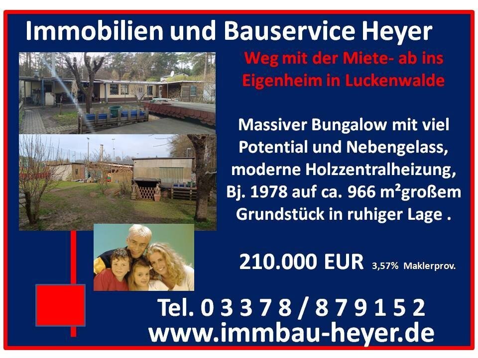 Bungalow auf großem schönem Grundstück in Luckenwalde Bungalow auf großem schönem Grundstück in Luckenwalde
