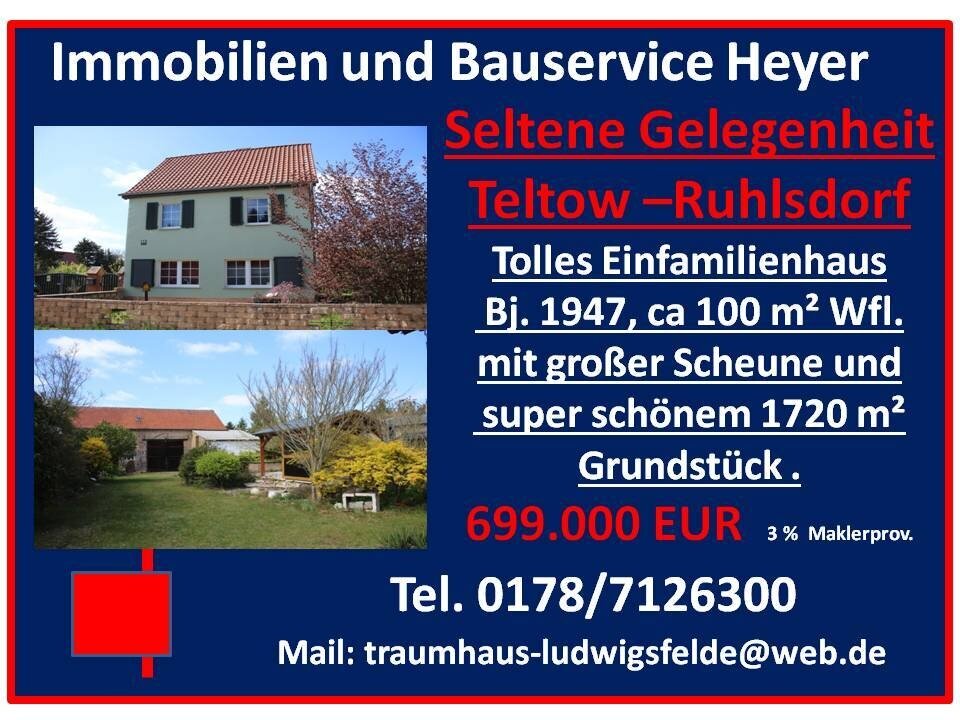 Traumhaftes Wohlfühlhaus in Teltow – Großzügiges Grundstück mit Charme und Komfort Traumhaftes Wohlfühlhaus in Teltow – Großzügiges Grundstück mit Charme und Komfort